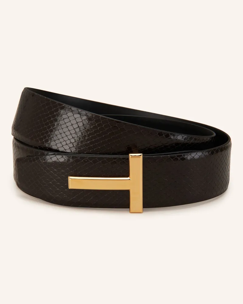 Tom Ford Ledergürtel Dunkelbraun