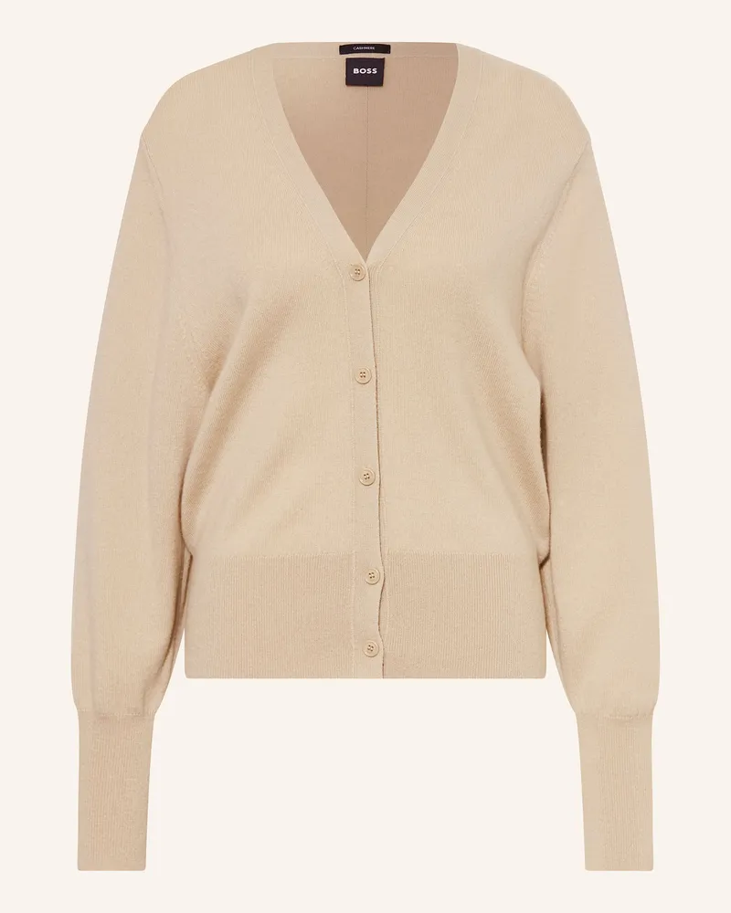 HUGO BOSS Strickjacke Fuvrona Aus Cashmere beige Beige