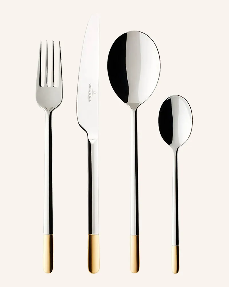 Villeroy & Boch Tafelbesteck 24tlg. ELLA TEILVERGOLDET Silber