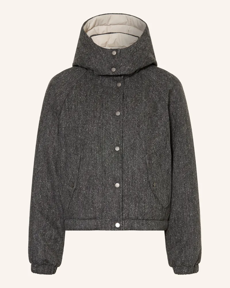 Brunello Cucinelli Daunenjacke Mit Abnehmbarer Kapuze grau Dunkelgrau