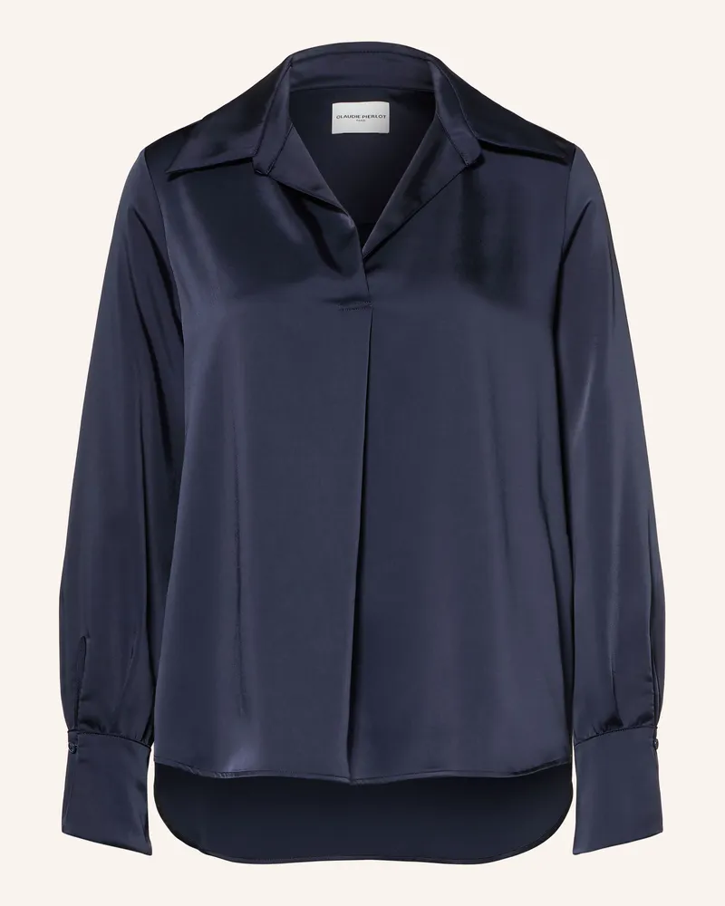 Claudie Pierlot Blusenshirt Aus Satin blau Dunkelblau