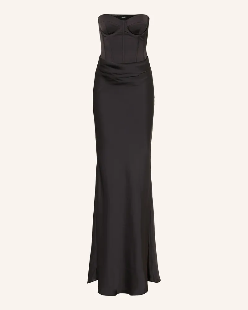 ROTATE Birger Christensen Satinkleid schwarz Schwarz