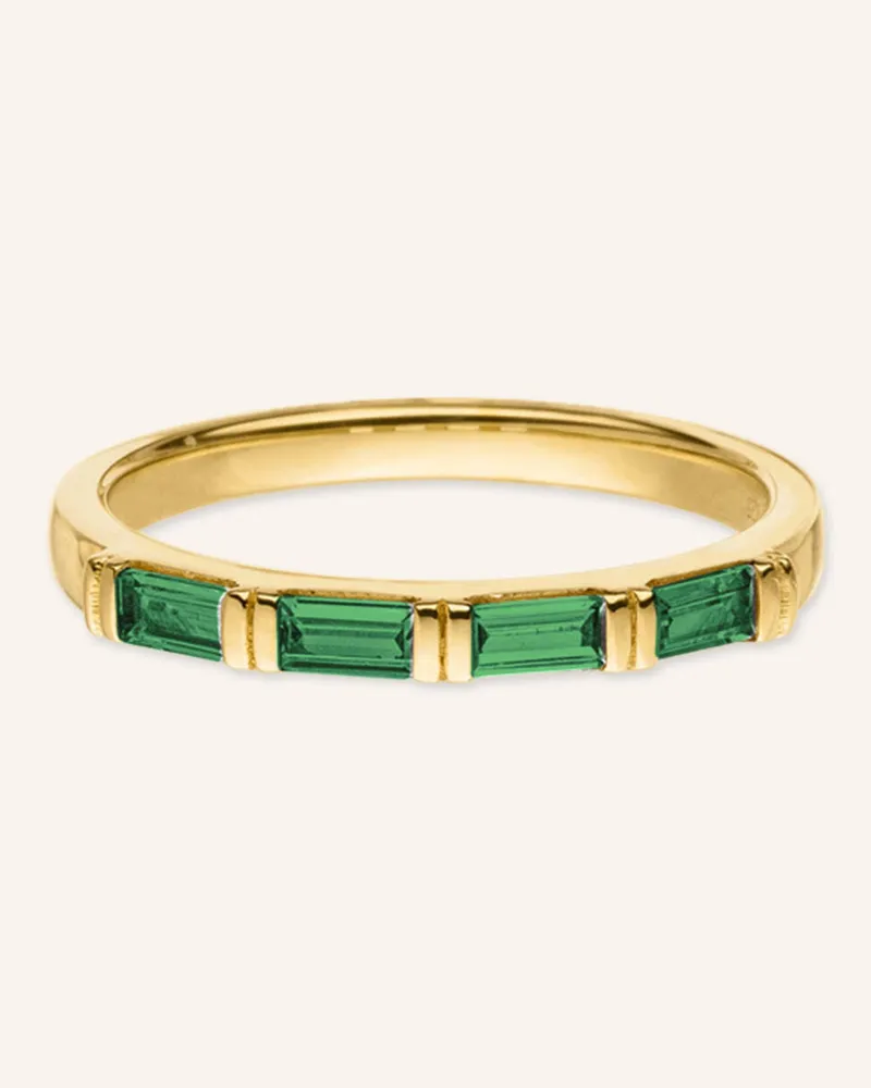VEYNOU Ring ZOE SMARAGD aus 14 Karat Gelbgold und 0,40ct. Smaragden Gold