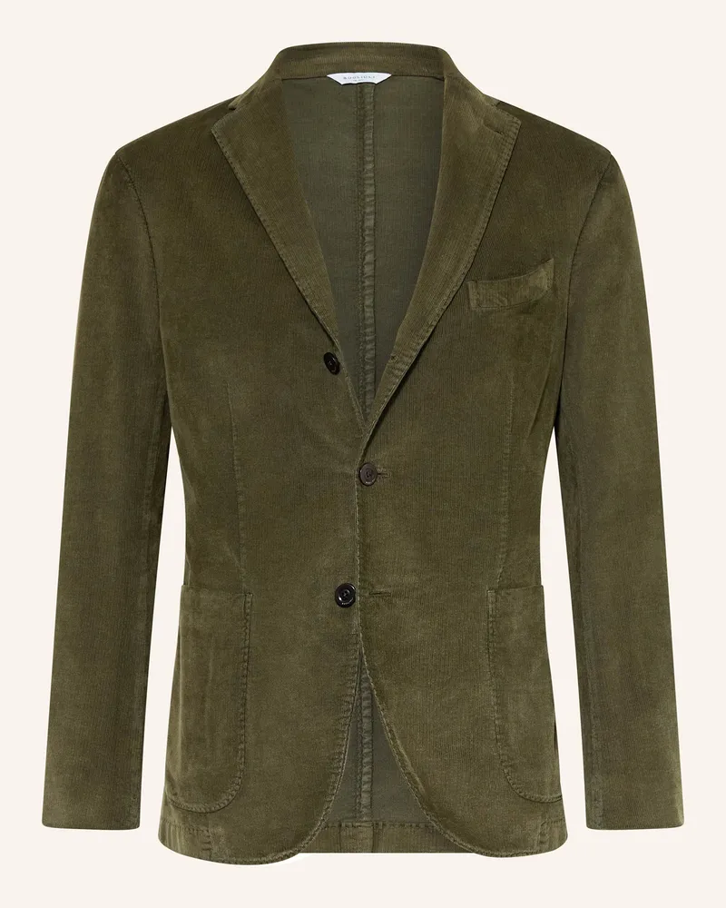 Boglioli Anzugsakko Extra Slim Fit aus Cord Dunkelgrün