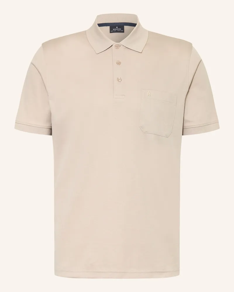 Ragman Piqué-Poloshirt Beige