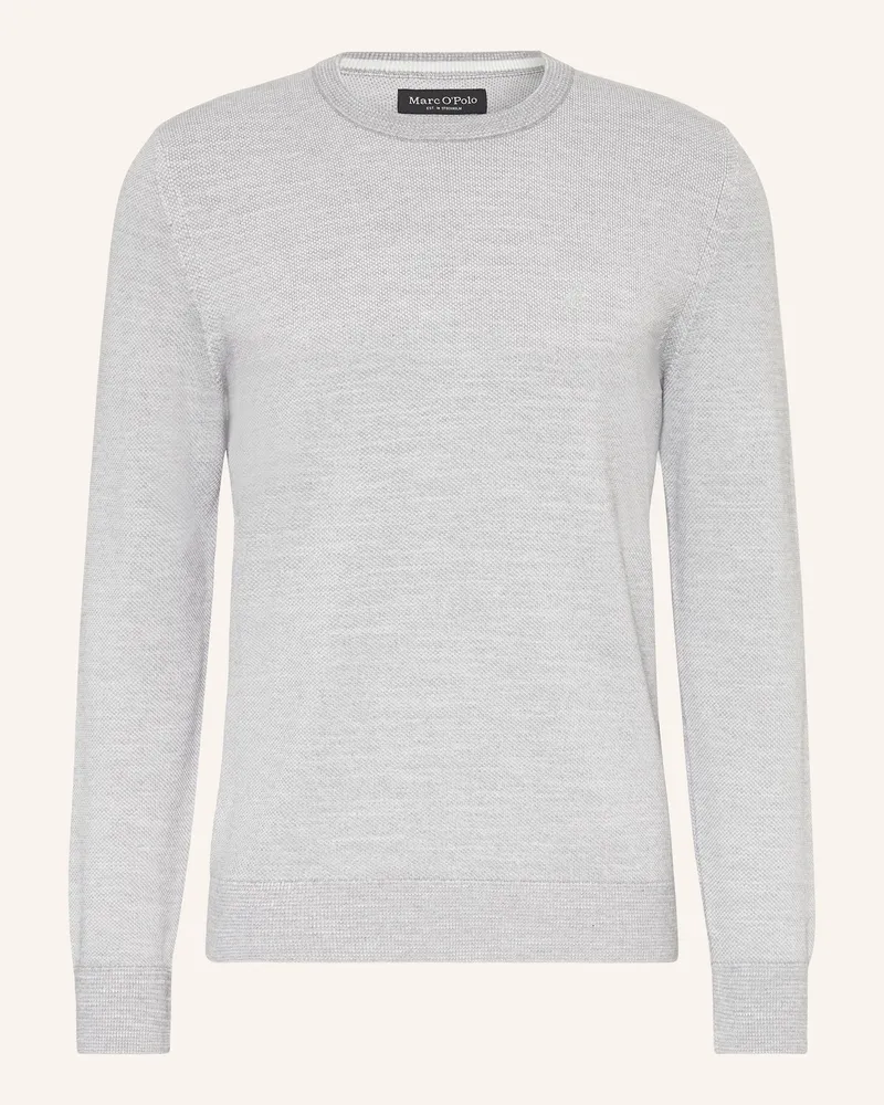 Marc O'Polo Piqué-Pullover grau Hellgrau
