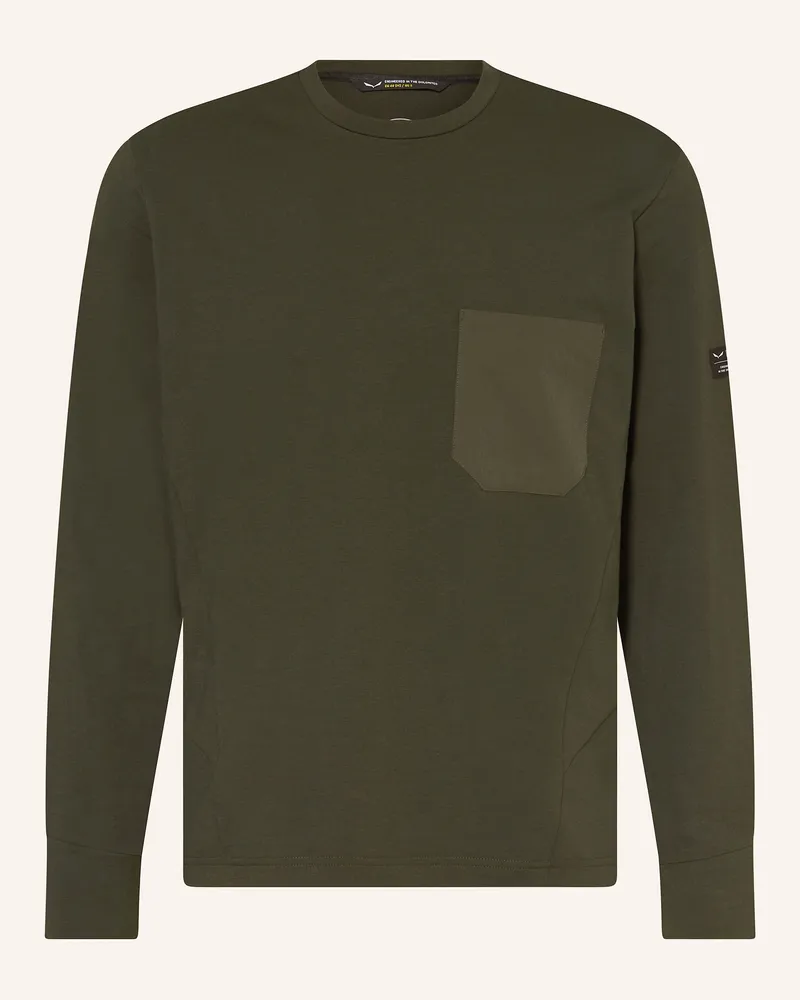 Salewa Sweatshirt FANES DRY Dunkelgrün