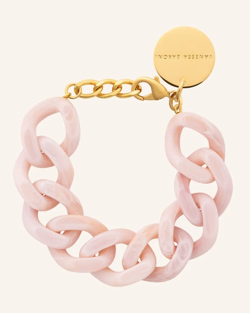 Vanessa Baroni Armbänder Flat Chain Bracelet Ivory Rose Marble By Glambou gold Gold