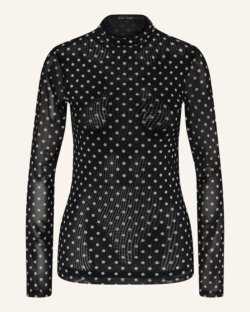 MARC AUREL Mesh-Blusenshirt Schwarz