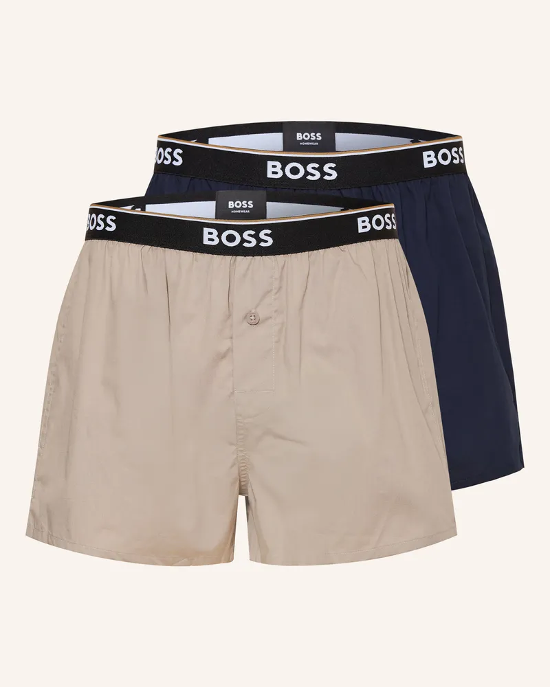 HUGO BOSS 2er-Pack Web-Boxershorts beige Beige
