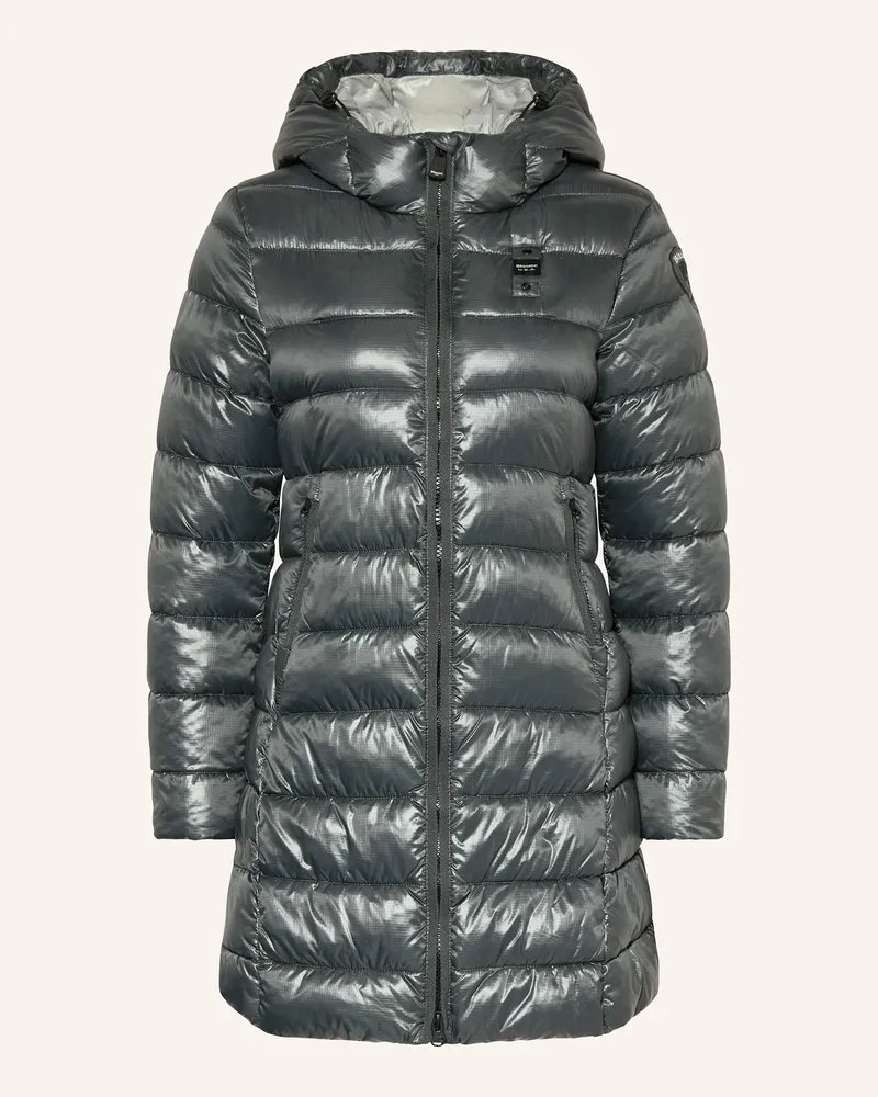 Blauer Steppmantel Adelaide grau Petrol