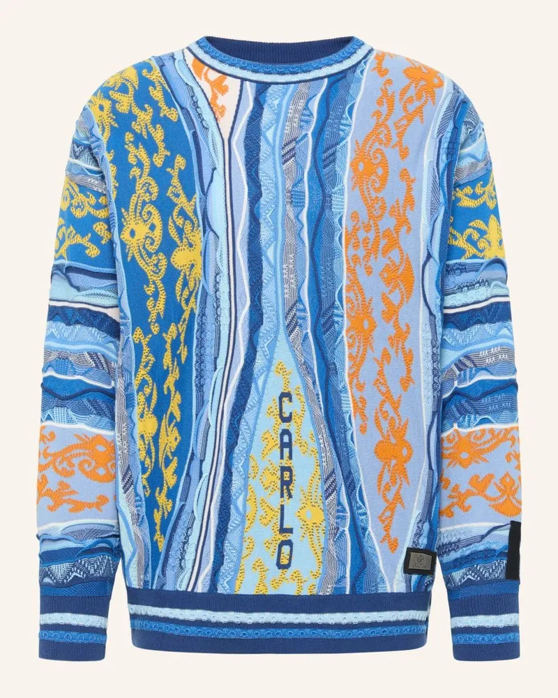 Carlo Colucci Rundhals Pullover DI CICCO Blau