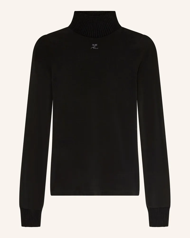 Courrèges Longsleeve Aus Mesh schwarz Schwarz