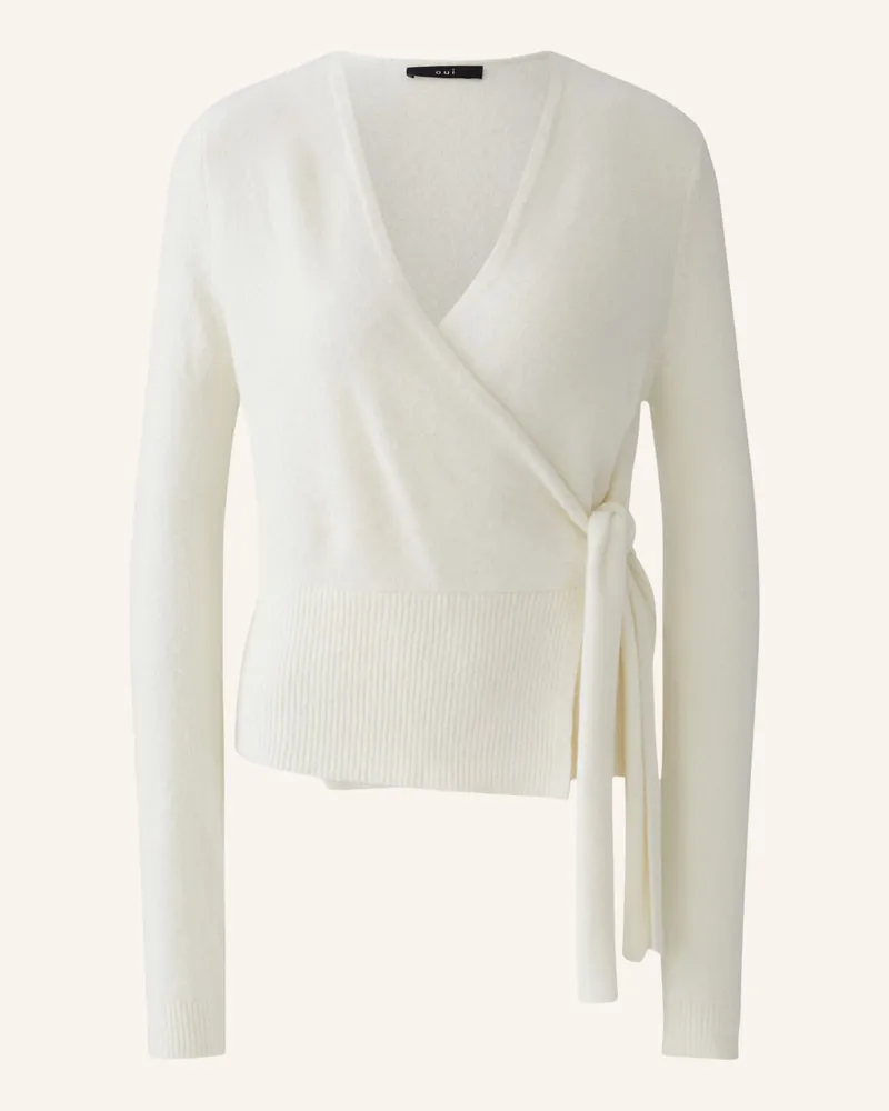 Oui  Strickjacke weiss Weiss