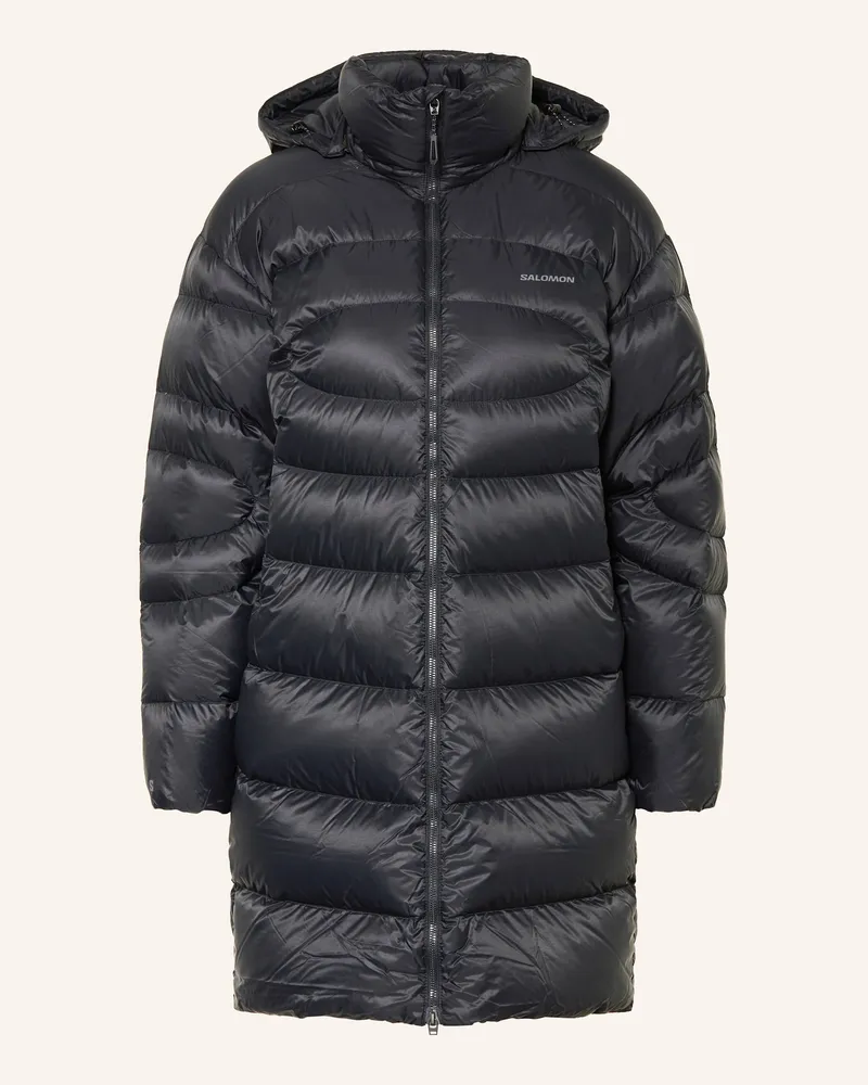 Salomon Daunenmantel OUTLINE NOVELTY mit abnehmbarer Kapuze Schwarz