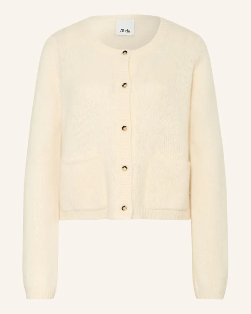 ALLUDE Strickjacke Mit Cashmere weiss Ecru