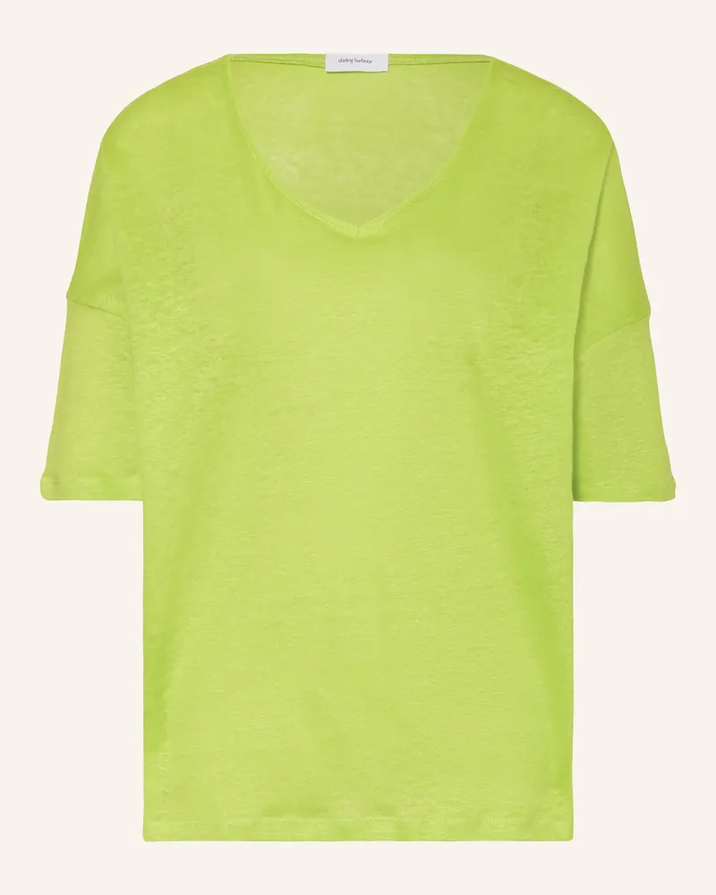 Darling Harbour T-Shirt aus Leinen Limettengrün