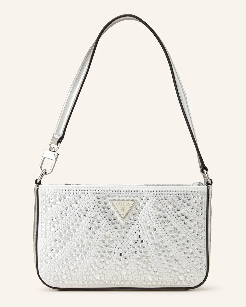 Guess Handtasche BEAUVOIR MINI mit Schmucksteinen Silber
