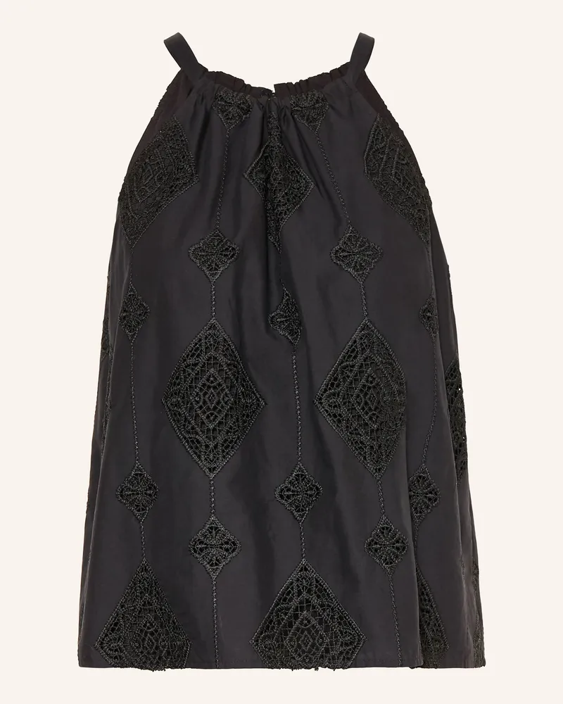ba&sh Top MAXI mit Spitze Schwarz