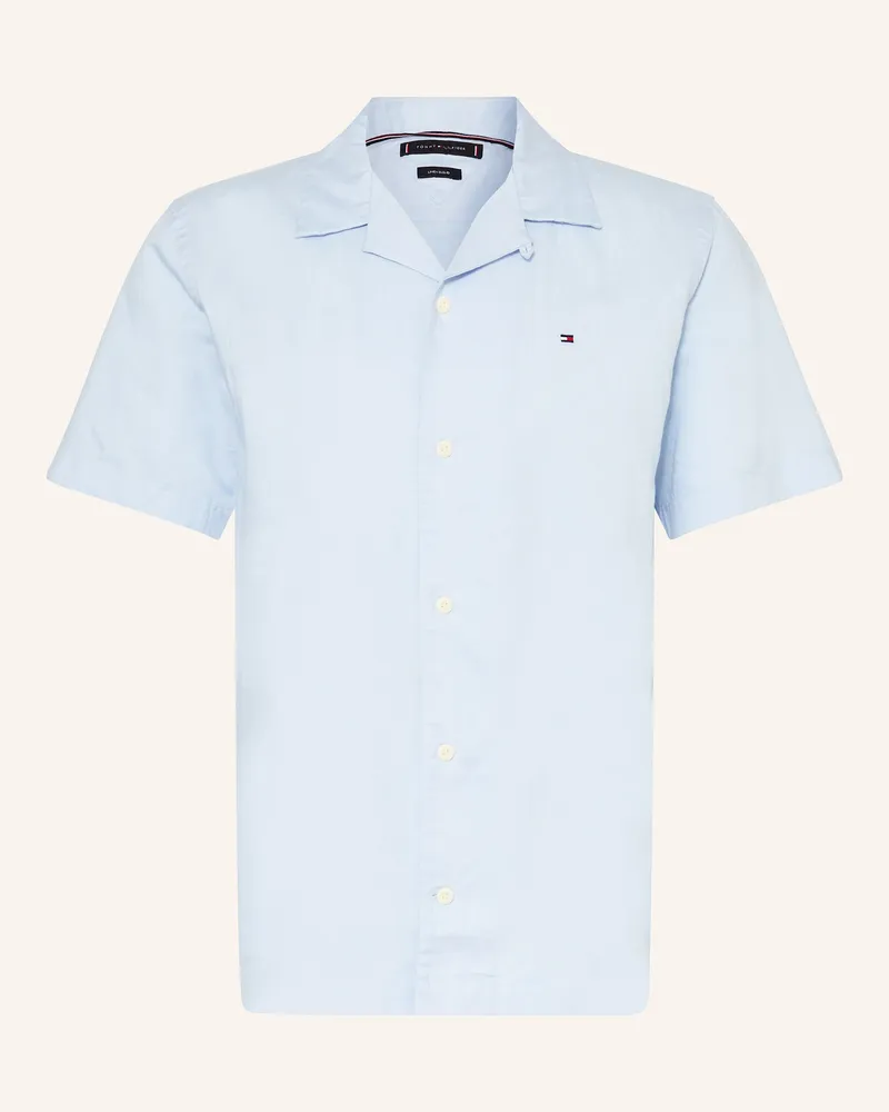 Tommy Hilfiger Resorthemd Comfort Fit mit Leinen Hellblau