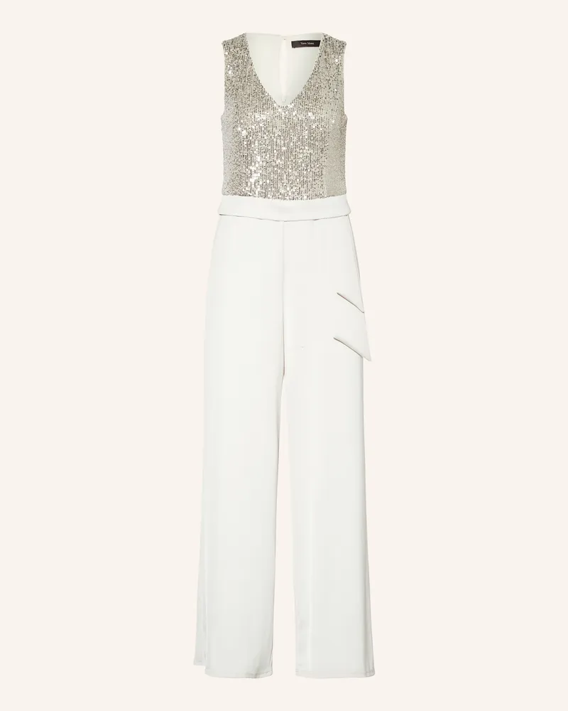 Vera Mont Jumpsuit Mit Pailletten weiss Beige