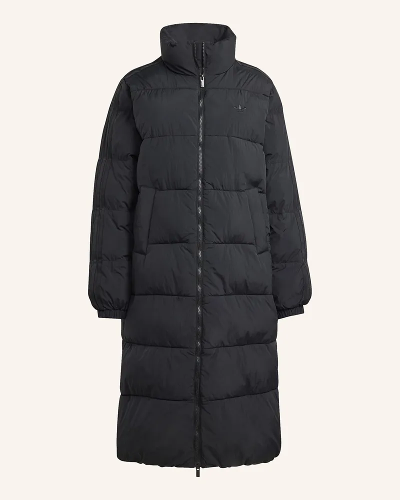 adidas ADICOLOR LANGER PUFFER MANTEL AUS KUNSTDAUNEN Schwarz