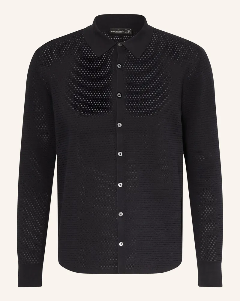 van Laack Strickhemd VL-SAFINO-XX Regular Fit Dunkelblau