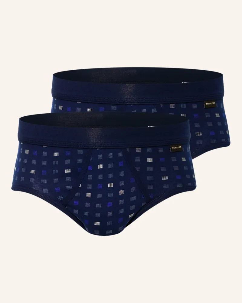 Schiesser 2er-Pack Slips ESSENTIALS Dunkelblau