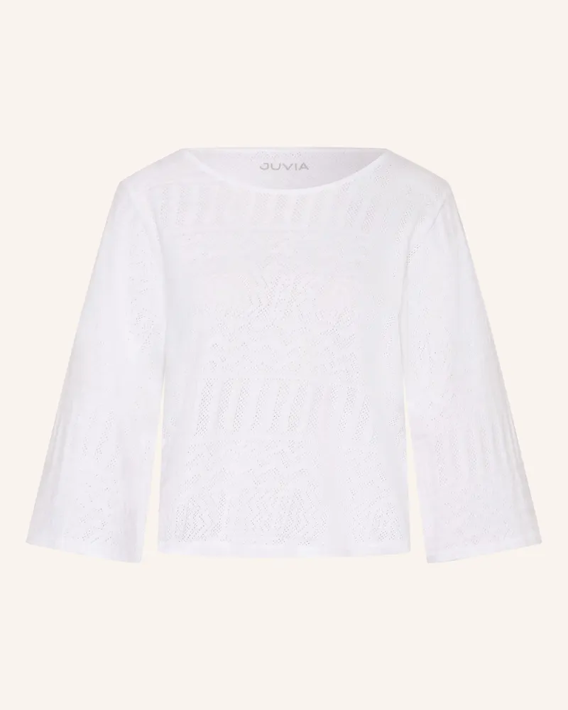 Juvia Pullover Theresa Mit 3/4-Arm weiss Weiss