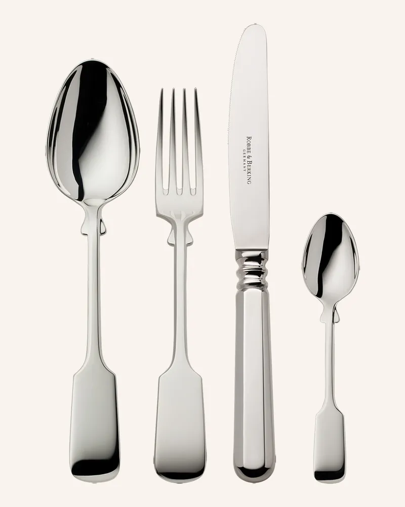 ROBBE & BERKING 4-Tlg. Besteckset Alt-Spaten silber Silber