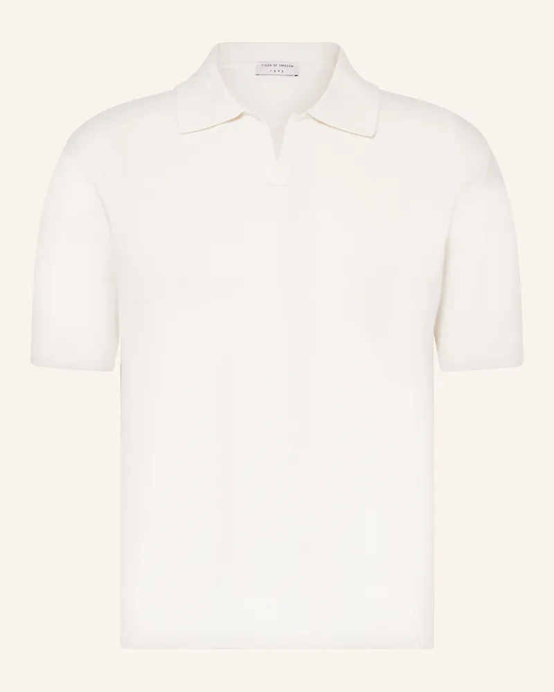 Tiger of Sweden Strick-Poloshirt Maelon weiss Ecru