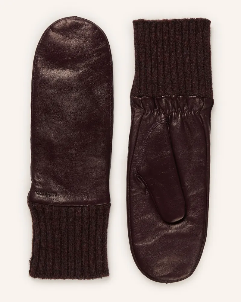 Hestra Lederfäustlinge Tina lila Dunkelrot