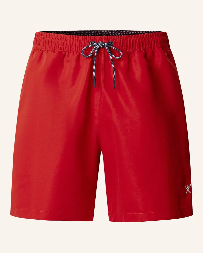Hackett Badeshorts Icon Solid rot Rot