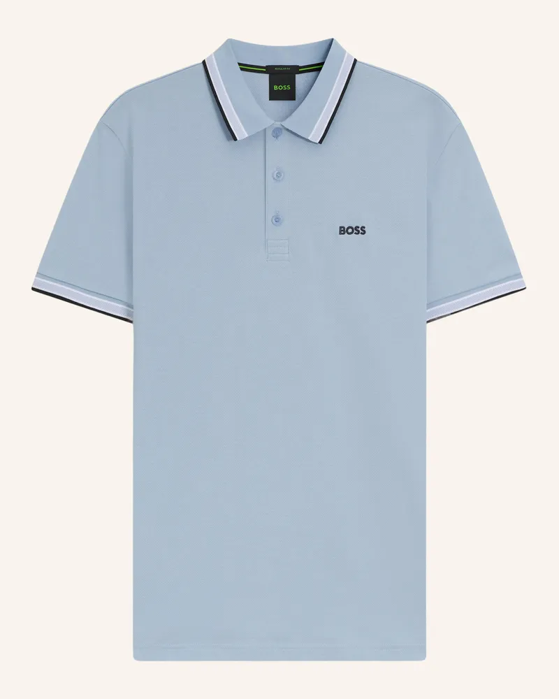 HUGO BOSS Piqué-Poloshirt Paddy Curved Regular Fit blau Hellblau