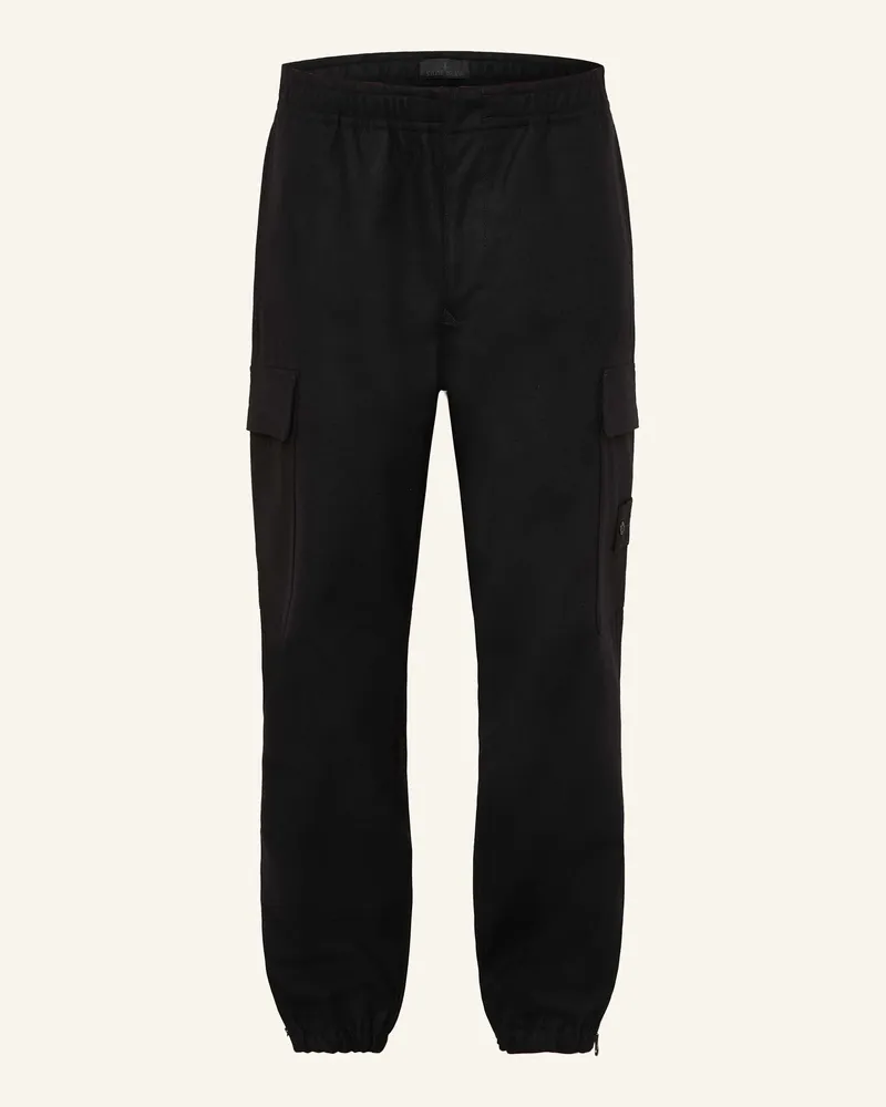 Stone Island Cargohose GHOST aus Flanell Schwarz