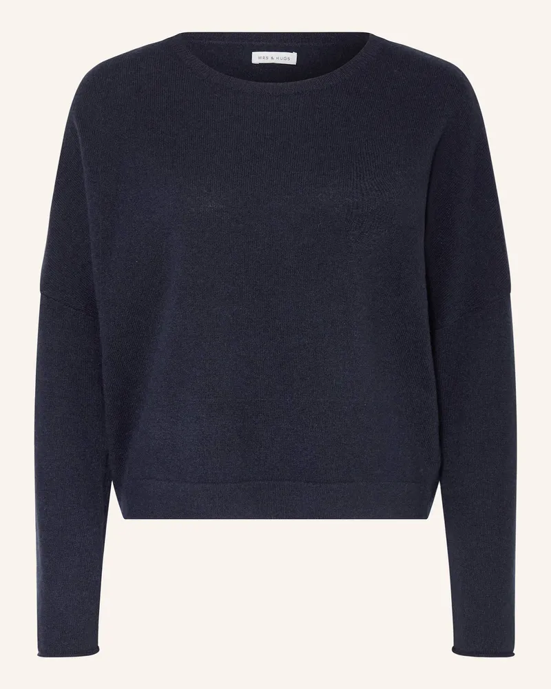Mrs & HUGS Cashmere-Pullover Dunkelblau