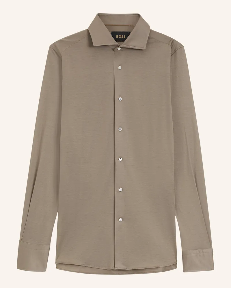 HUGO BOSS Shirt L-Hays-Spread-c1-243 Slim Fit braun Braun