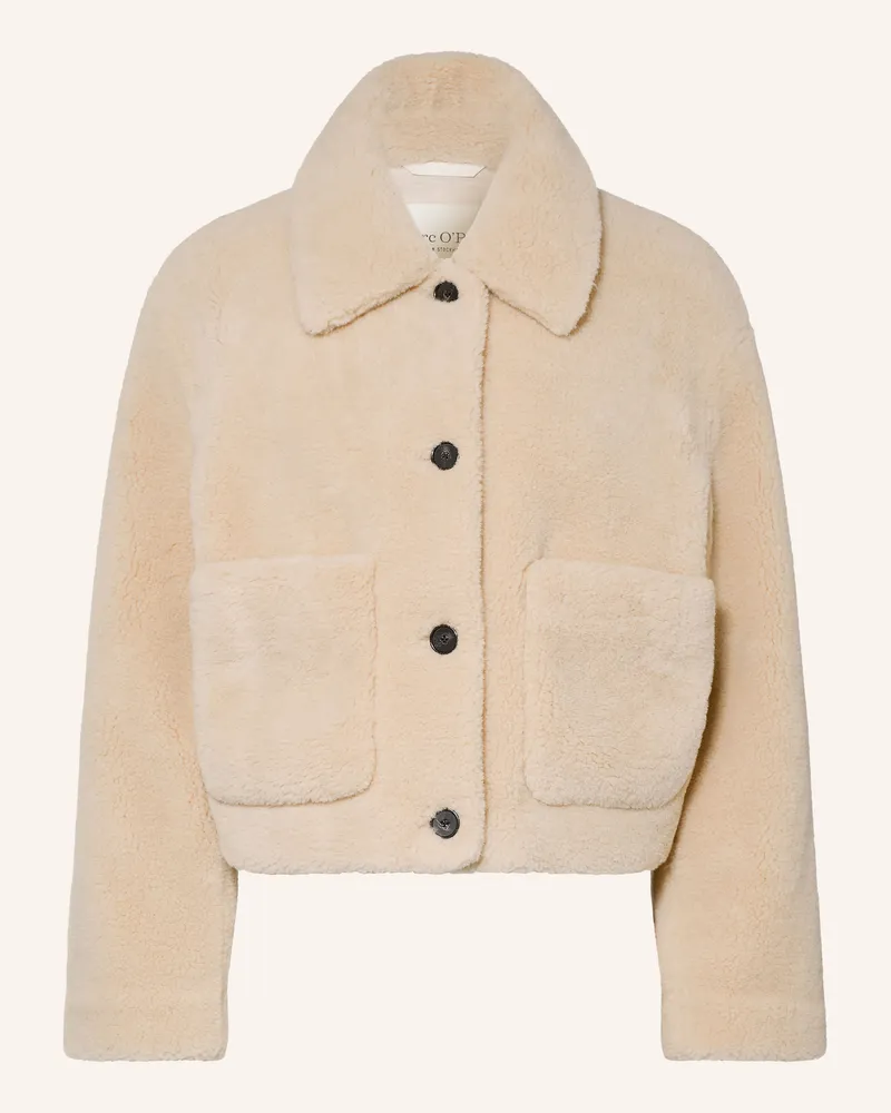 Marc O'Polo Teddyfell-Jacke beige Hellbraun