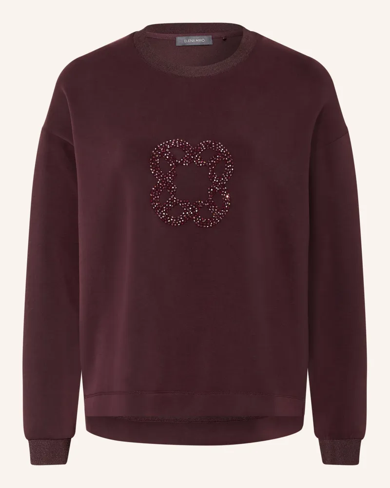 Elena Mirò Sweatshirt Mit Schmucksteinen rot Dunkelrot