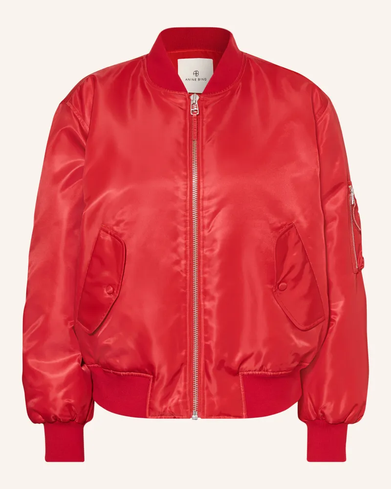 Anine Bing College-Jacke Leon Aus Satin rot Rot