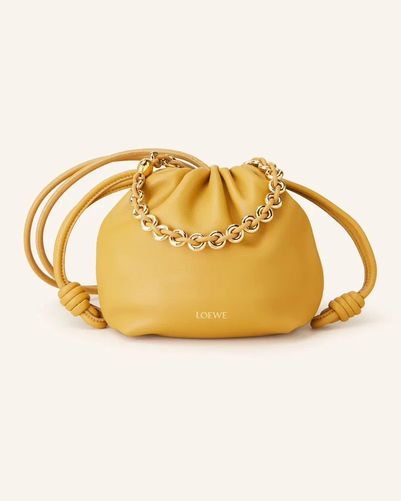 Loewe Schultertasche Flamenco braun Gelb
