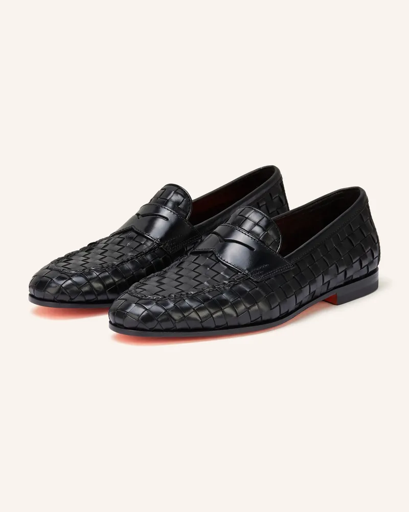 Santoni Penny-Loafer Door Dama schwarz Schwarz