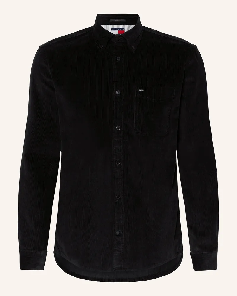 Tommy Hilfiger Cordhemd Regular Fit Schwarz
