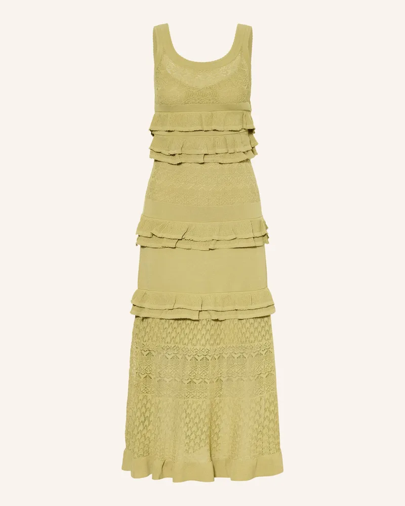 Sandro Spitzenkleid Mit Volants gruen Grün