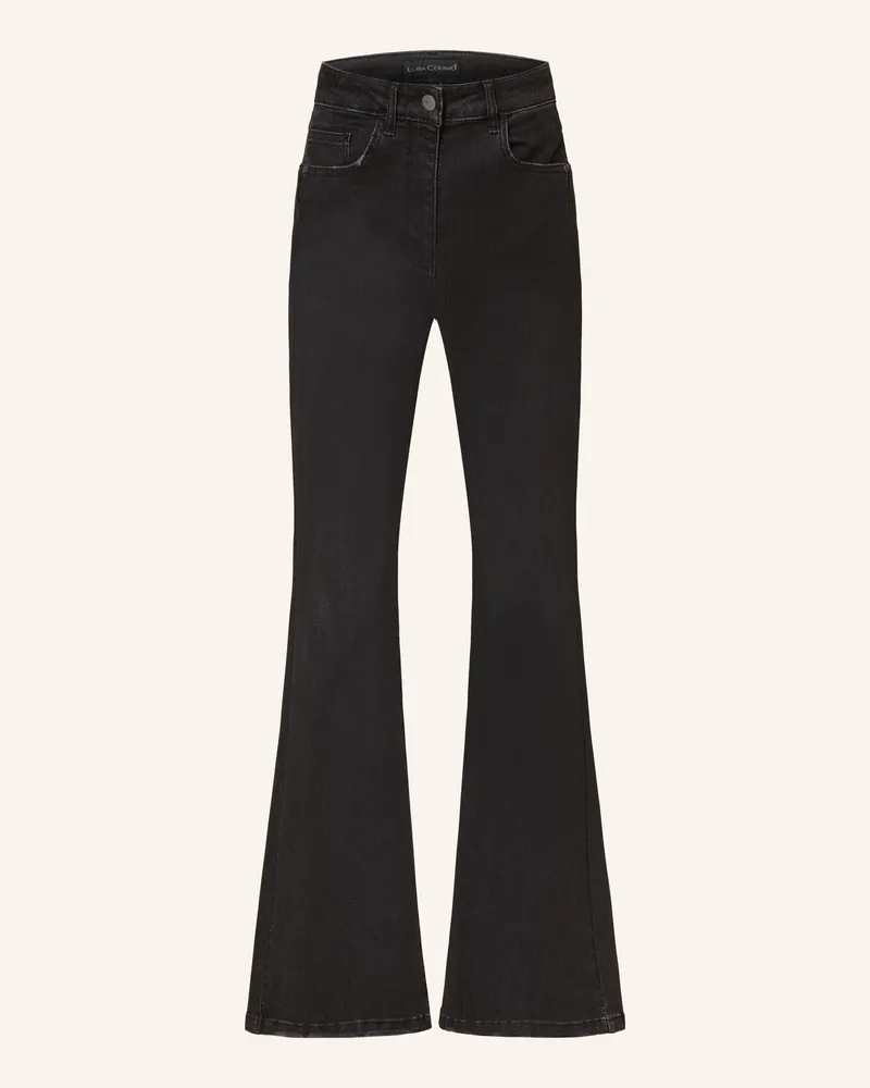 Luisa Cerano Bootcut Jeans Mit Schmucksteinen schwarz 1