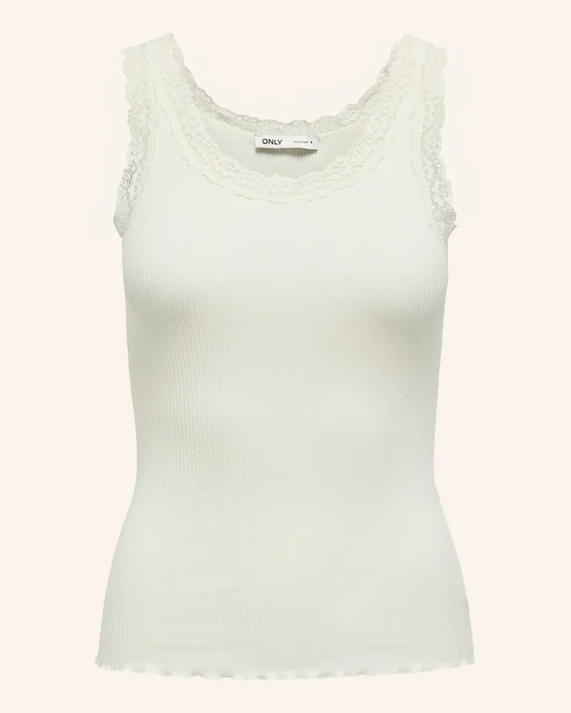 only Top Mit Spitze weiss Ecru