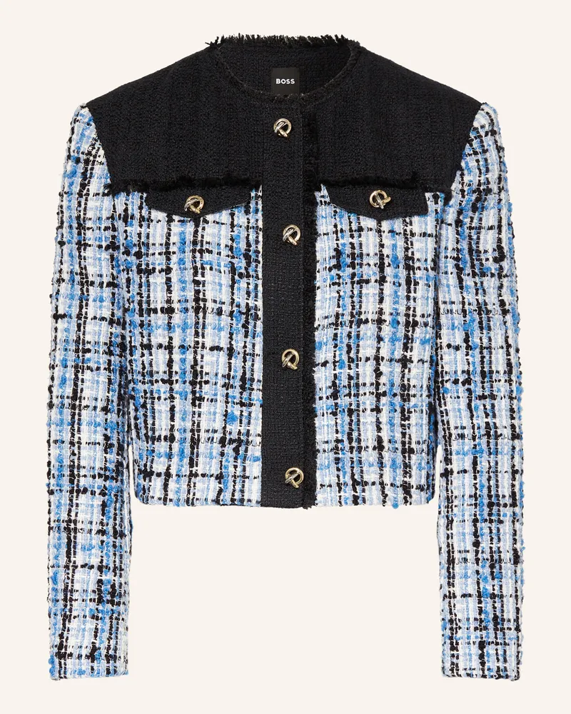 HUGO BOSS Tweed-Jacke JOSOLA Hellblau