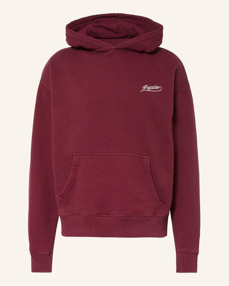 PEGADOR Oversized-Hoodie Massa rot Dunkelrot