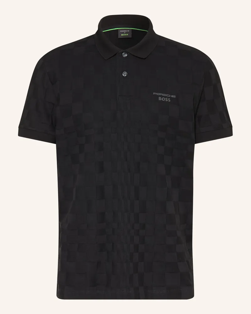 HUGO BOSS Strick-Poloshirt Spirit schwarz Schwarz