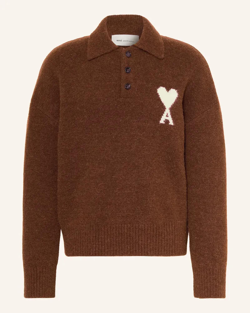AMI Paris Pullover Mit Alpaka braun Dunkelbraun